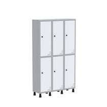 Armário Locker Guarda Volume Aço Light 6 Portas 103,5x179,5cm Cinza