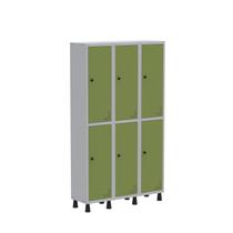 Armário Locker Guarda Volume Aço Light 6 Portas 103,5x179,5cm Cinza/Verde Armário Locker Guarda Volume Aço Light 6 Portas 103,5x179,5cm Cinza/Verde
