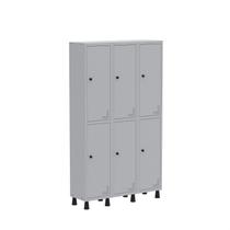 Armário Locker Guarda Volume Aço Light 6 portas 103,5x179,5cm com prateleira interna