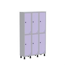 Armário Locker Guarda Volume Aço Light 6 portas 103,5x179,5cm com prateleira interna