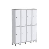 Armário Locker Guarda Volume Aço Light 8 Portas 138x179,5cm Cinza/Branco Armário Locker Guarda Volume Aço Light 8 Portas 138x179,5cm Cinza/Branco