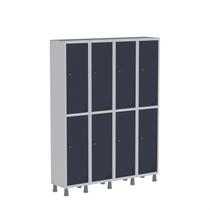 Armário Locker Guarda Volume Aço Light 8 Portas 138x179,5cm com Prateleira Interna Cinza/Azul Armário Locker Guarda Volume Aço Light 8 Portas 138x179,5cm com Prateleira Interna Cinza/Azul