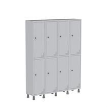 Armário Locker Guarda Volume Aço Light 8 Portas 138x179,5cm com Prateleira Interna Cinza Armário Locker Guarda Volume Aço Light 8 Portas 138x179,5cm com Prateleira Interna Cinza
