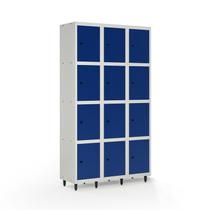 Armário Locker Guarda-volume de Aço 12 Portas com Fecho para Cadeado Vestiário Academia