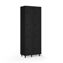 Armário Locker Guarda-volume de Aço 8 Portas com Fecho para Cadeado Vestiário Academia