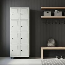 Armário Locker Guarda-volume de Aço 8 Portas com Fecho para Cadeado Vestiário Academia