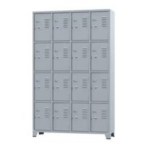 Armário Locker para Vestiário 16 portas Pequenas Cinza