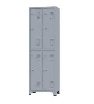 Armário Locker para Vestiário de Aoo 4 Portas Grandes Cinza