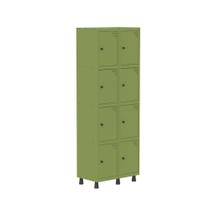 Armário Locker Roupeiro 8 Portas Aço Grp 502/8 Verde/Miró