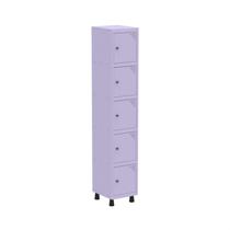 Armário Locker Roupeiro de Aço 5 Portas Cinza/Lilás Armário Locker Roupeiro de Aço 5 Portas Cinza/Lilás