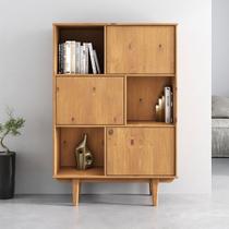 Armário Madeira Livros 3 Nichos Fecho Toque Madeira Freijó Simona