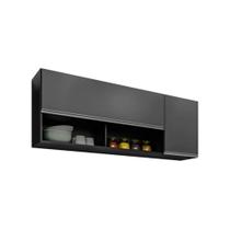 Armário Maya Cozinha 150cm Preto com Grafite - Belliv Decor