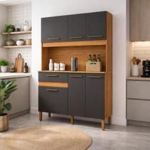 Armário Melissa 120cm Pequeno P Apartamento Compacto Com 6 Portas 1 Gaveta