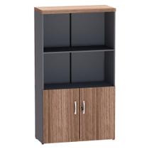 Armario Misto 02 Portas PE 40 Pandin 1,60 M Walnut e Grafito