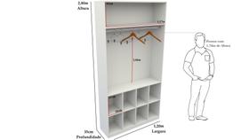 Armário Misto Colmeia Arara M14 100% Mdf Closet Loja Roupa