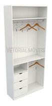 Armário Misto Gaveta Arara M17 100% Mdf Closet Loja Roupa