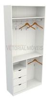 Armário Misto Gaveta Arara M17 Closet Loja Roupa Quarto Mdp
