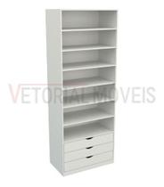 Armário Misto M67 Closet Gaveta Prateleira Loja Closet Mdp