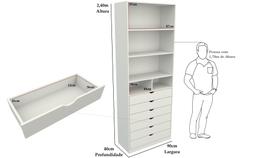 Armário Misto Prateleira Gaveteiro M33 100%mdf Closet Cômoda