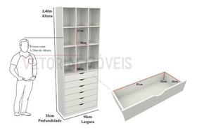 Armário Misto Prateleira Gaveteiro M45 100% Mdf Cômoda Armário Misto Prateleira Gaveteiro M45 100% Mdf Cômoda