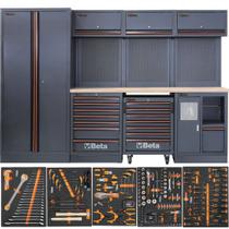 Armário Mobiliário para oficina tampo em madeira com kit 268 ferramentas - C45PRO 2.0W