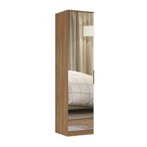 Armário Modulado 1 Porta com Espelho Tóquio Amêndola para Quarto - Bela Móveis Armário Modulado 1 Porta com Espelho Tóquio Amêndola para Quarto - Bela Móveis