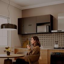 Armário Modular Aéreo Preto 1 Porta com Nicho para Microondas Armário Modular Aéreo Preto 1 Porta com Nicho para Microondas