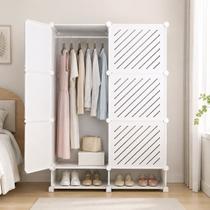 Armário Modular Closet 6 Portas Com Arara Cabideiro Sapateira Organizador Branco Armário Modular Closet 6 Portas Com Arara Cabideiro Sapateira Organizador Branco