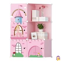 Armário Modular Infantil Castelo com Portas Temáticas Rosa Infantil Armário Modular Infantil Castelo com Portas Temáticas Rosa Infantil