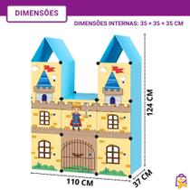 Armário Modular Infantil Estilo Castelo Azul Plástico Multiuso com Cubos DIY para Roupas e Brinquedos Armário Modular Infantil Estilo Castelo Azul Plástico Multiuso com Cubos DIY para Roupas e Brinquedos