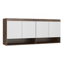 Armário Módulo Aéreo Casal Guarda Roupa Selene 160 Cm Castanho Branco MDP 6003 MENU - Menu Móveis