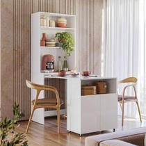 Armário Multifuncional Com Escrivaninha Retrátil Duo Branco - Kits Paraná