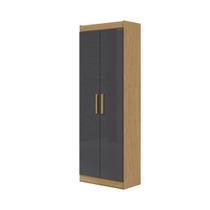 Armário Multiuso 02 Portas MDF Para Casa Atacama Grafite Aramóveis