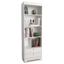 Armario multiuso 04 prateleiras e 2 gavetas branco