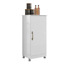 Armario Multiuso 1 Porta Com Rodizio 102x49 Cm Lirio Branco Armario Multiuso 1 Porta Com Rodizio 102x49 Cm Lirio Branco
