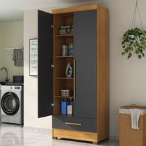 Armário Multiuso 100% MDF 2 Portas 1 Gaveta Smart Espresso Móveis