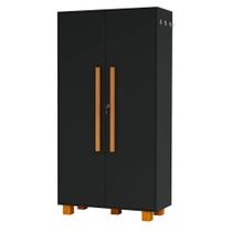 Armário Multiuso 100% Mdf 2 Portas C/ Chave Londres Preto
