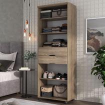 Armário Multiuso 2 Gavetas com Prateleiras 1340 Castanho Armário Multiuso 2 Gavetas com Prateleiras 1340 Castanho