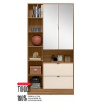 Armario Multiuso 2 Portas 2 Gavetas com Espelho Joy Amendola