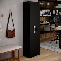 Armário Multiuso 2 Portas 4 Prateleiras Office - Preto Armário Multiuso 2 Portas 4 Prateleiras Office - Preto