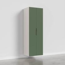 Armário Multiuso 2 Portas 70cm sem Rodapé Ipanema CabeCasa MadeiraOriginals Verde Folha/Branco