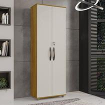 Armário Multiuso 2 Portas Caique Branco/Cinamomo/Off White Armário Multiuso 2 Portas Caique Branco/Cinamomo/Off White
