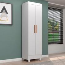 Armário Multiuso 2 Portas com 4 Prateleiras com Pés Lite Branco
