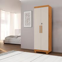 Armário Multiuso 2 Portas com Chave 100% MDF Toronto Yescasa Branco/Cinamomo/Off White Armário Multiuso 2 Portas com Chave 100% MDF Toronto Yescasa Branco/Cinamomo/Off White