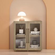 Armário Multiuso 2 Portas de Vidro 100% Mdf Mia Yescasa