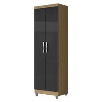 Armário Multiuso 2 Portas New 2000192 Atacama Grafite Com Pés Cinza - Aramóveis
