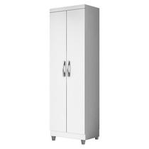 Armário Multiuso 2 Portas New 2000192 Branco Tx com Pés Cinza - Aramóveis Armário Multiuso 2 Portas New 2000192 Branco Tx com Pés Cinza - Aramóveis