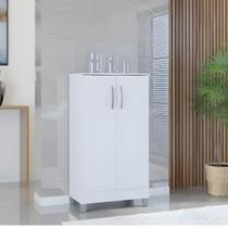 Armário Multiuso 2 Portas Pequeno Branco Brilho - Poquema