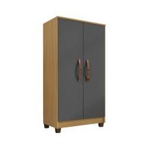 Armário Multiuso 2 Portas Porto Belo Carvalho Grafite Clique Chique