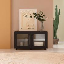 Armário Multiuso 2 Postas de Vidro 100% MDF Yescasa Preto/Riviera